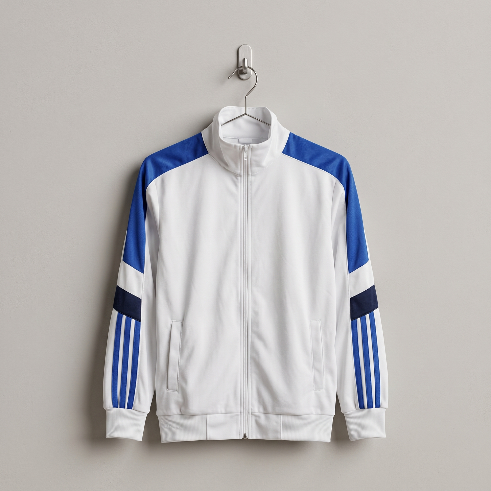Tracksuit (ကတ္တီပါကိုယ်ထည် အဖြူ အပြာစပ်) image 2