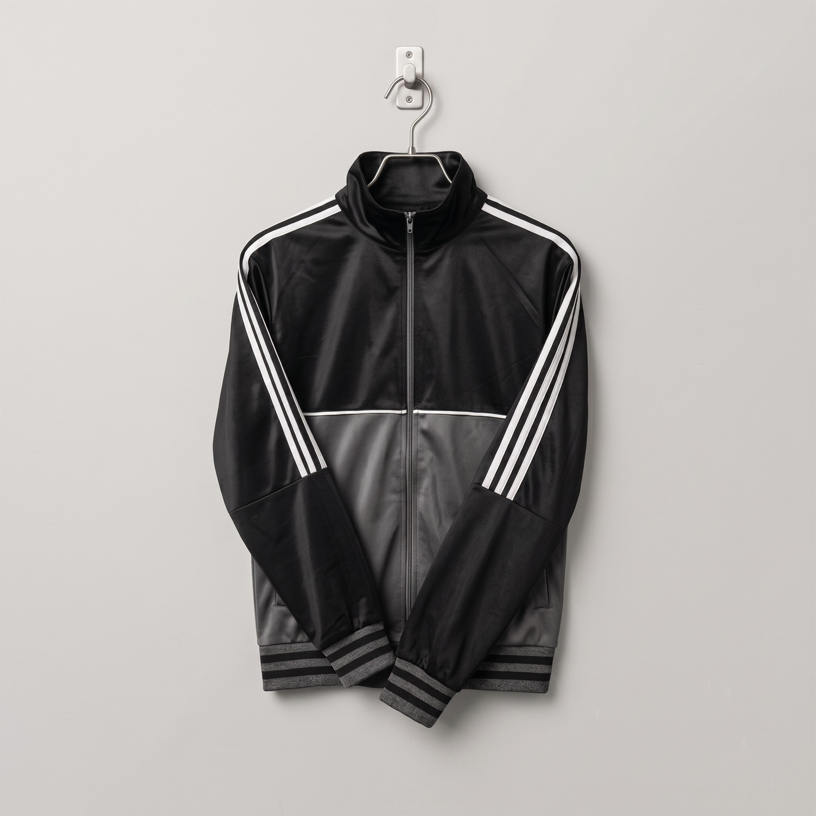 Tracksuit (ကိုယ်ထည် ကတ္တီပါခဲနက်စပ် စပေါ့ဖြူ) image 2