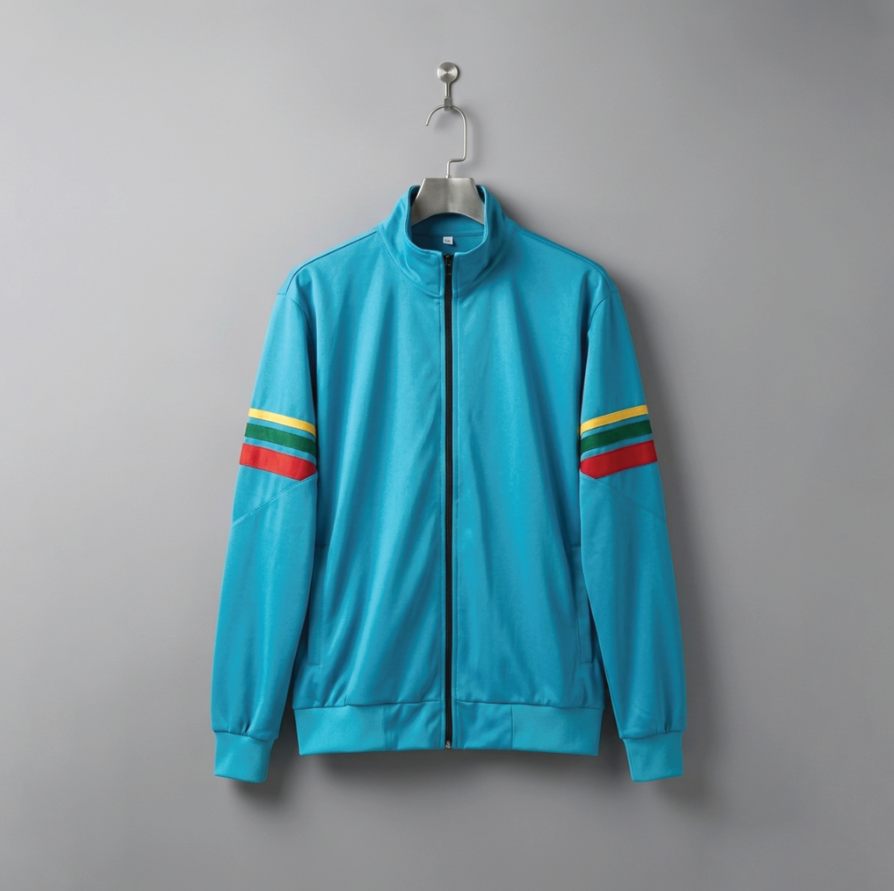 Tracksuit (ကတ္တီပါမိုးပြာဝါစိမ်းနီလိုင်းသုံးလိုင်း) image 1