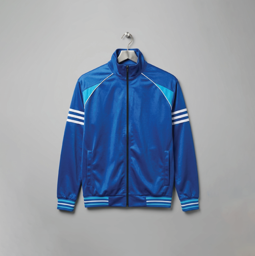 Tracksuit (ကတ္တီပါအပြာစိမ်းပြာစပ်လိုင်းသုံးလိုင်း) image 1